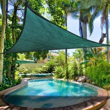Clevr 16.5'x16.5'x16.5' Premium UV Triangle Top Sun Shade Canopy Sail with Bag, Outdoor Garden Patios Playground Shade, Green   